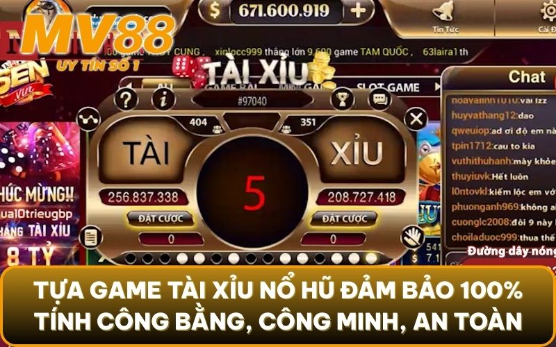 Tài Xỉu Nổ Hũ - Thưởng Khủng Cùng Tựa Game Quen Thuộc 4 Tựa game tài xỉu nổ hũ luôn đảm bảo 100% tính công bằng, công minh, an toàn